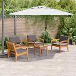 vidaXL Ensemble Bistro 5 pièces avec coussins - Bois d'acacia massif
