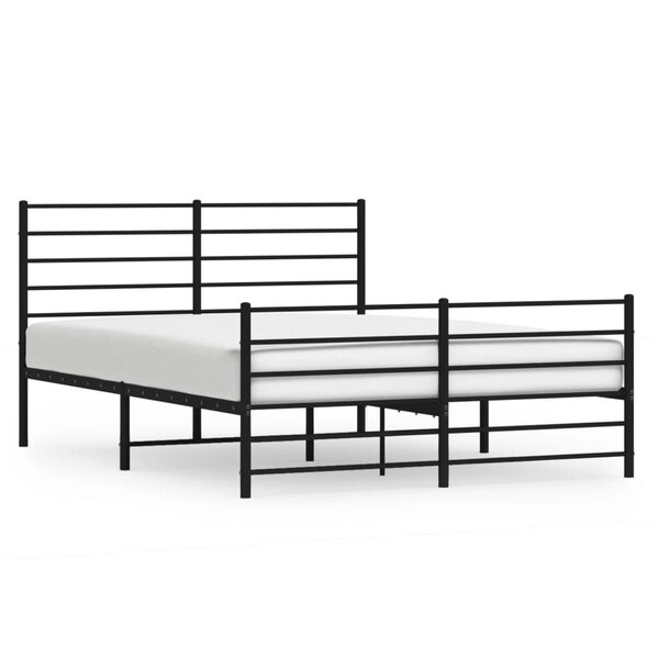 vidaXL Cadre de lit métal sans matelas avec pied de lit noir 120x200cm