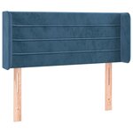vidaXL Tête de lit avec oreilles Bleu foncé 103x16x78/88 cm Velours