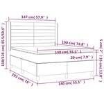 vidaXL Sommier à lattes de lit matelas LED Gris clair 140x190 cm Tissu