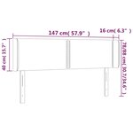 vidaXL Tête de lit à LED Bleu foncé 147x16x78/88 cm Velours