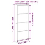 vidaXL Armoire à chaussures noir 60x21x163 5 cm bois d'ingénierie