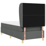 Lit à ressorts vidaXL avec matelas Gris foncé 100x200 cm en tissu