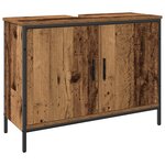 vidaXL Ensemble de mobilier de salle de bain 3 pièces en bois vieilli en bois reconstitué