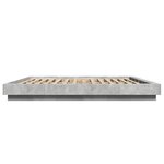vidaXL Cadre de lit et lumières LED sans matelas gris béton 180x200 cm