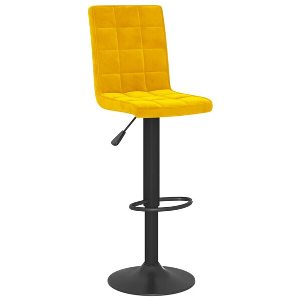 vidaXL Tabouret de bar Jaune moutarde Velours