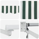 vidaXL Auvent Rétractable Vert et Blanc 400x300 cm