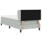 Lit Box Spring vidaXL avec Matelas Gris Clair 100x200 cm Velours
