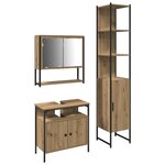 vidaXL Ensemble de meubles de salle de bain 3 pièces en chêne artisanal en bois d'ingénierie