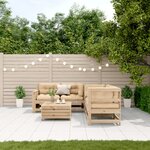 vidaXL Salon de jardin 5 Pièces avec coussins Bois de pin massif