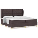 Lit à ressorts vidaXL avec matelas brun foncé 200x200 cm en tissu