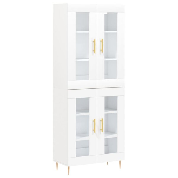 vidaXL Buffet haut Blanc 69 5x34x180 cm Bois d'ingénierie