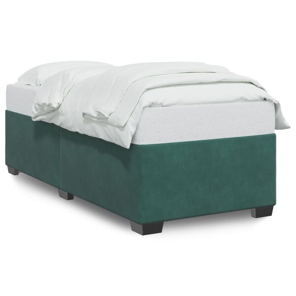 vidaXL Cadre de lit Vert foncé 100x200 cm Velours