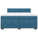 vidaXL Sommier à lattes de lit et matelas Bleu foncé 200x200cm Velours