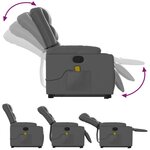 vidaXL Fauteuil inclinable de massage Gris Similicuir