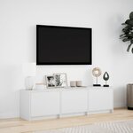 vidaXL Meuble TV avec LED blanc 140x34x40 cm bois d'ingénierie