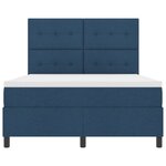 vidaXL Lit à ressorts avec matelas bleu 140x190 cm tissu