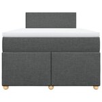 vidaXL Sommier à lattes de lit avec matelas gris foncé 120x190cm tissu