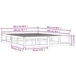 vidaXL Cadre de lit sans matelas blanc 200x200 cm bois massif