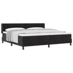Lit Box Spring vidaXL avec Matelas Noir 200x200 cm Velours