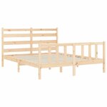 vidaXL Cadre de lit avec tête de lit 160x200 cm bois massif