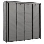 vidaXL Garde-robe avec 4 compartiments Gris 175x45x170 cm