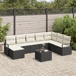Ensemble de canapé de jardin vidaXL de 8 pièces avec coussins en rotin poly marron