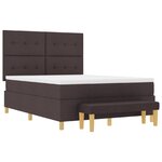 vidaXL Cadre de lit avec matelas et banc Marron foncé 140x190 cm Tissu