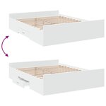vidaXL Cadre de lit avec tiroirs sans matelas blanc 160x200 cm