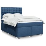 vidaXL Sommier à lattes de lit avec matelas Bleu 140x200 cm Tissu