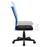 vidaXL Chaise de bureau Noir et bleu 44x52x100 cm Tissu en maille