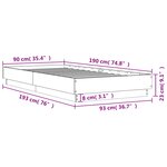 vidaXL Cadre de lit blanc 90x190 cm bois d'ingénierie