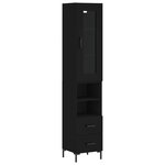 vidaXL Buffet haut Noir 34 5x34x180 cm Bois d'ingénierie
