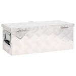 vidaXL Boîte de rangement Argenté 60x23 5x23 cm Aluminium