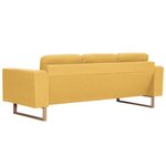 vidaXL Canapé à 3 places tissu jaune