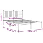 vidaXL Cadre de lit métal sans matelas et tête de lit blanc 120x200 cm