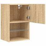 vidaXL Meuble TV avec lumières LED chêne sonoma 40 5x30x60 cm