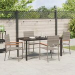vidaXL Ensemble de Salle à Manger 5 Pièces Gris Rattan Poly