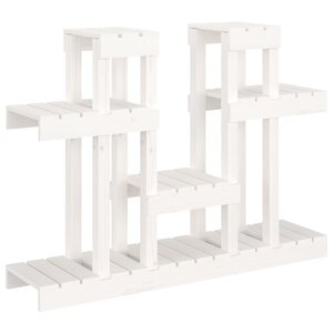 vidaXL Support à plantes Blanc 104 5x25x77 5 cm Bois massif de pin