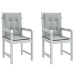 vidaXL Coussins de chaise à dossier bas lot de 2 gris clair mélangé