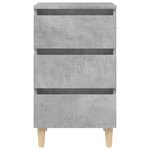 vidaXL Tables de chevet avec pieds en bois 2 Pièces gris béton 40x35x69cm