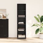 Armoire vidaXL Noire Chêne 50x50x200 cm en Bois d'ingénierie