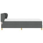 Lit boxspring vidaXL avec matelas en gris foncé  90x200 cm en tissu