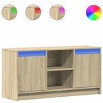 vidaXL Meuble TV avec LED chêne sonoma 100x34x50 cm bois d'ingénierie