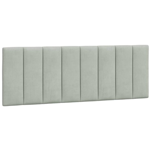 vidaXL Coussin de tête de lit gris clair 140 cm velours