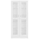 vidaXL Armoire à vitrine Blanc 82 5x30 5x185 5 cm Bois d'ingénierie