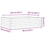 vidaXL Jardinière cire marron 90x60x23 cm bois de pin massif