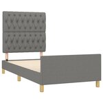 vidaXL Cadre de lit sans matelas gris foncé 100x200 cm tissu