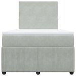 vidaXL Sommier à lattes de lit et matelas Gris clair 120x200cm Velours