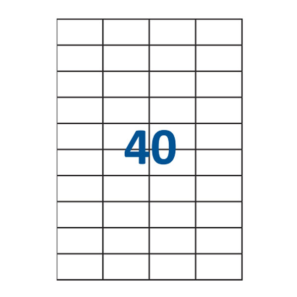 Lot de 500 Planches étiquettes autocollantes sur feuille A4 : 52 5 x 29 7 mm (40 étiquettes par feuille)
